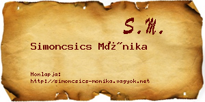 Simoncsics Mónika névjegykártya