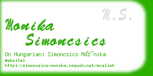 monika simoncsics business card